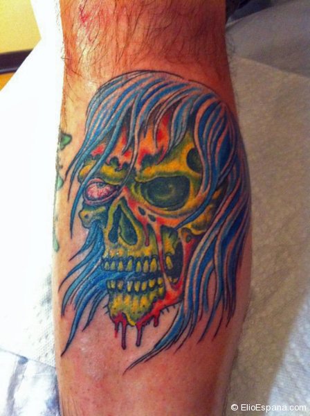 Colored skull tattoo